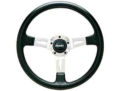 Collector"s Edition Steering Wheel 3-Spoke - Polished Aluminum Black Leather Grips