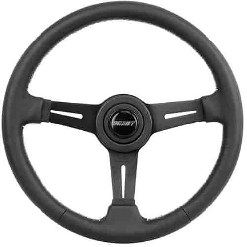 Collector"s Edition Steering Wheel 3-Spoke - Anodized Black Aluminum Black Leather Grip