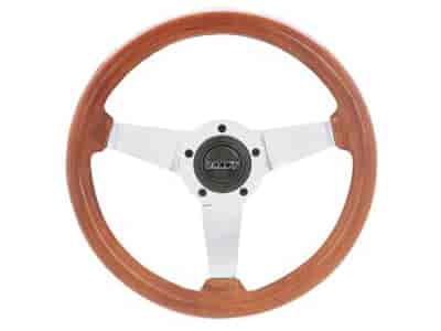 Mahogany Collectors Edition Steering Wheel 3-Spoke - Polished Aluminum