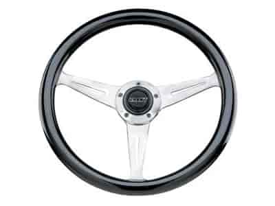 Mahogany Collectors Edition Steering Wheel Drilled 3-Spoke - Polished Aluminum