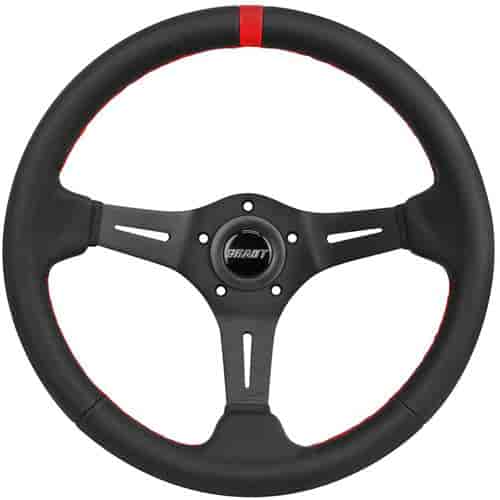 Performance & Race Series Steering Wheel Black Anodized with Red Top Marker/Racing Strip