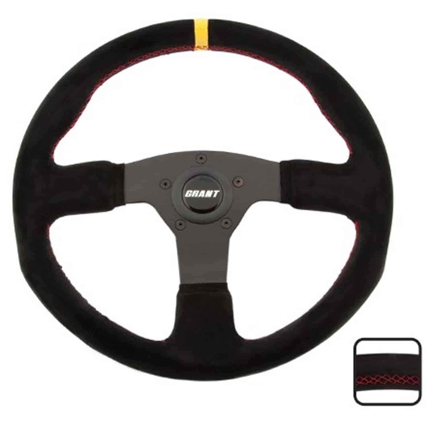 Suede Series Steering Wheel Black Anodized