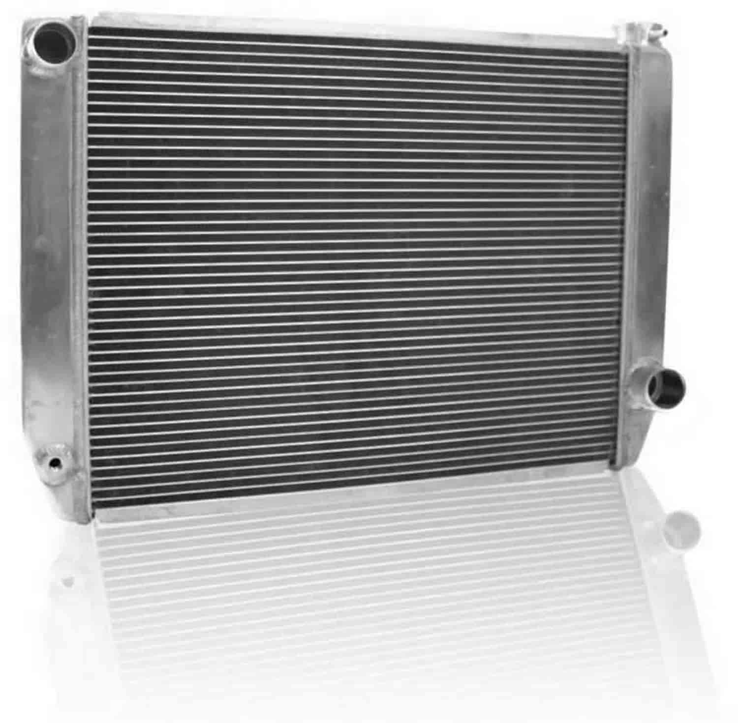 MegaCool Universal Fit Radiator Single Pass Crossflow Design 27.50" x 19" with Straight Outlet