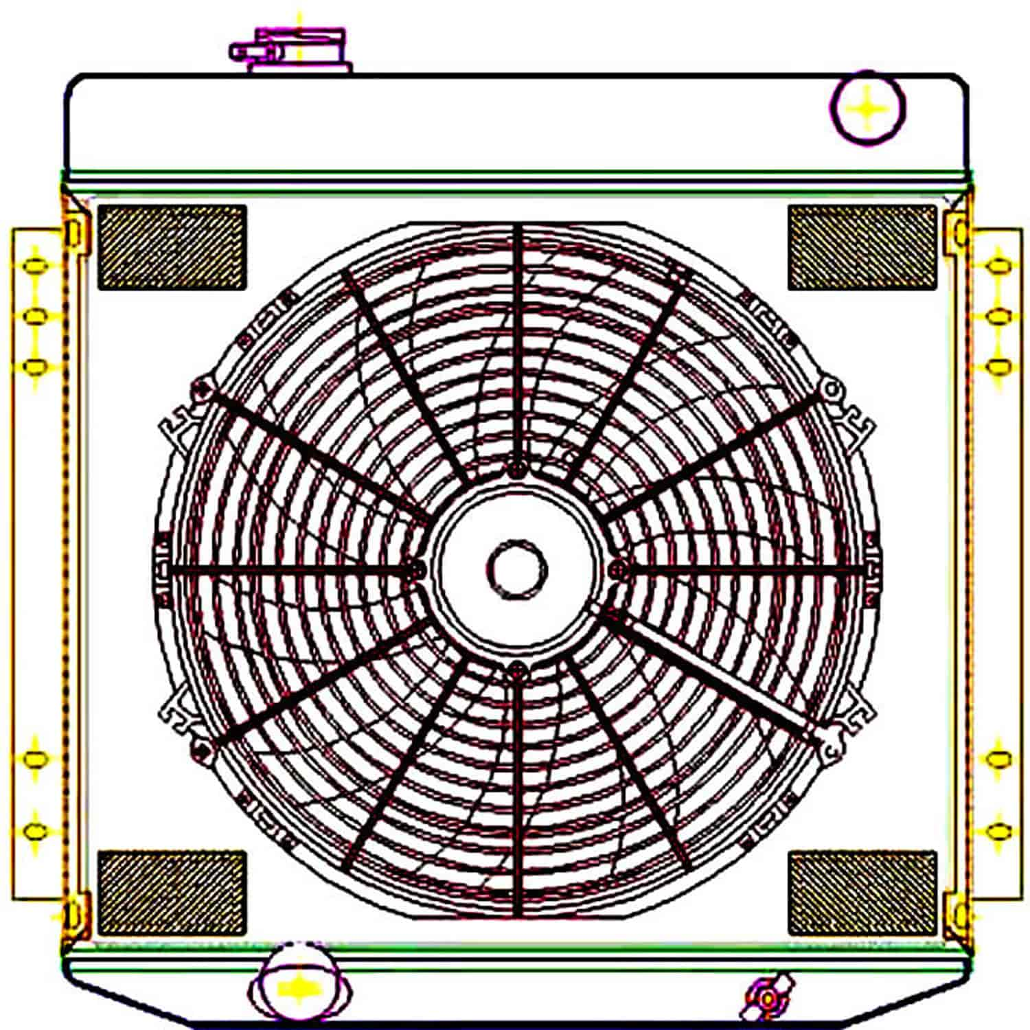 ExactFit Radiator ComboUnit for 1962-1968 Fairlane, Falcon, Torino, Galaxie, & LTD with Late Small Block