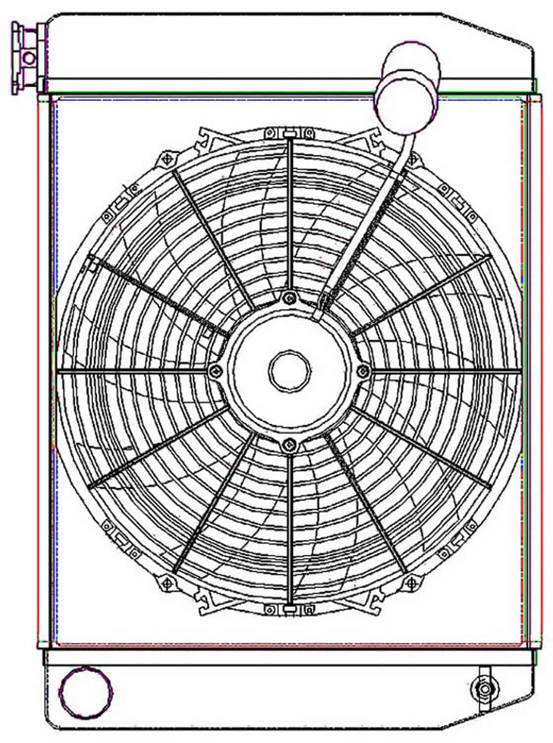 ClassicCool ComboUnit Universal Fit Radiator and Fan Single Pass Crossflow Design 22" x 15.50" with No Options