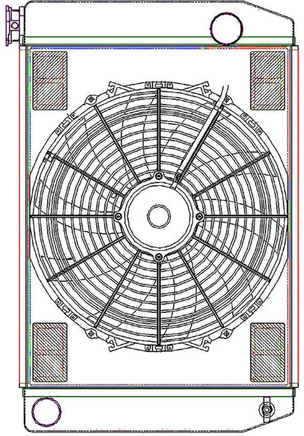 ClassicCool ComboUnit Universal Fit Radiator and Fan Single Pass Crossflow Design 24" x 15.50" with Straight Outlet