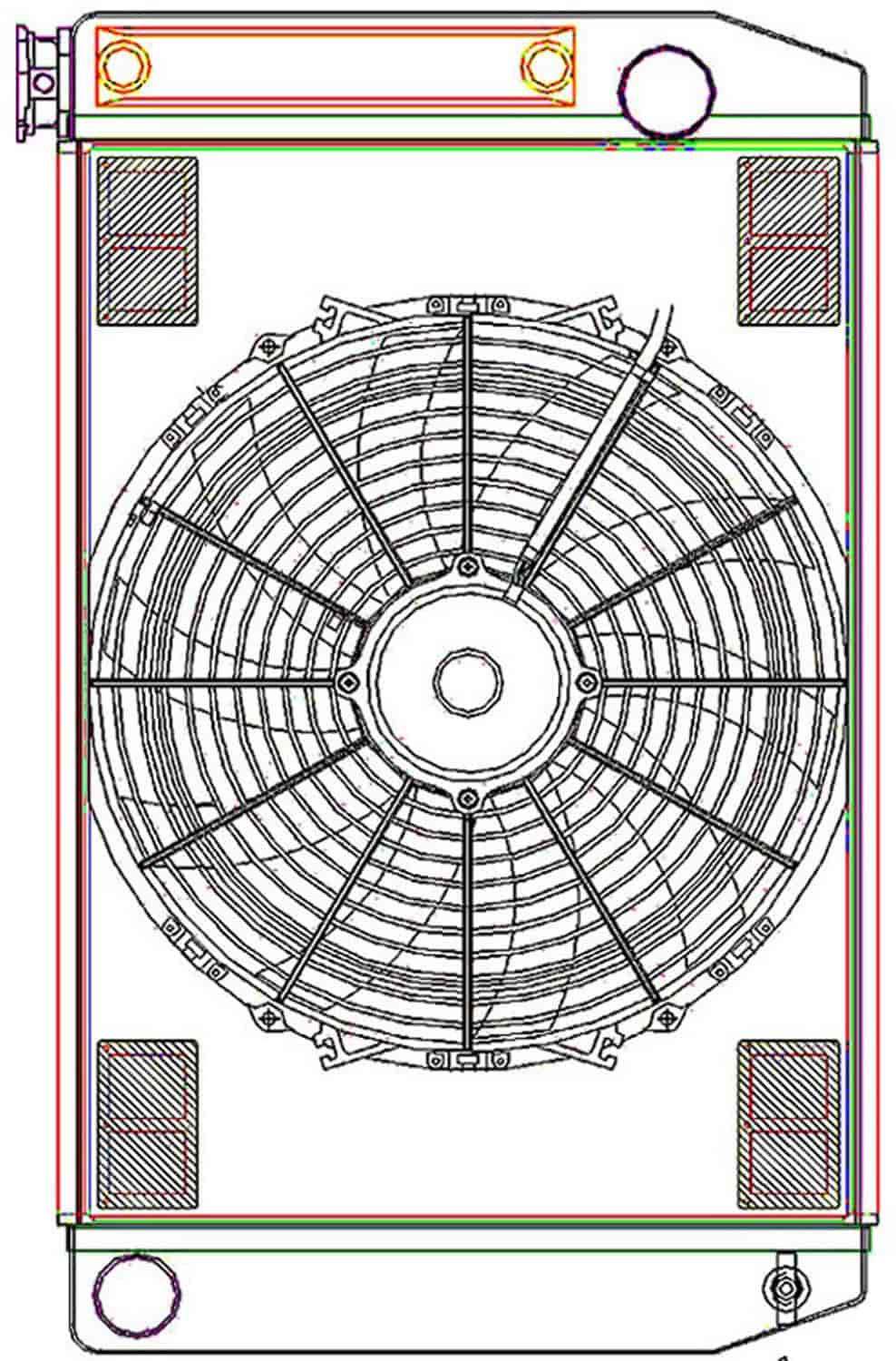 ClassicCool ComboUnit Universal Fit Radiator and Fan Single Pass Crossflow Design 26" x 15.50" with Transmission Cooler