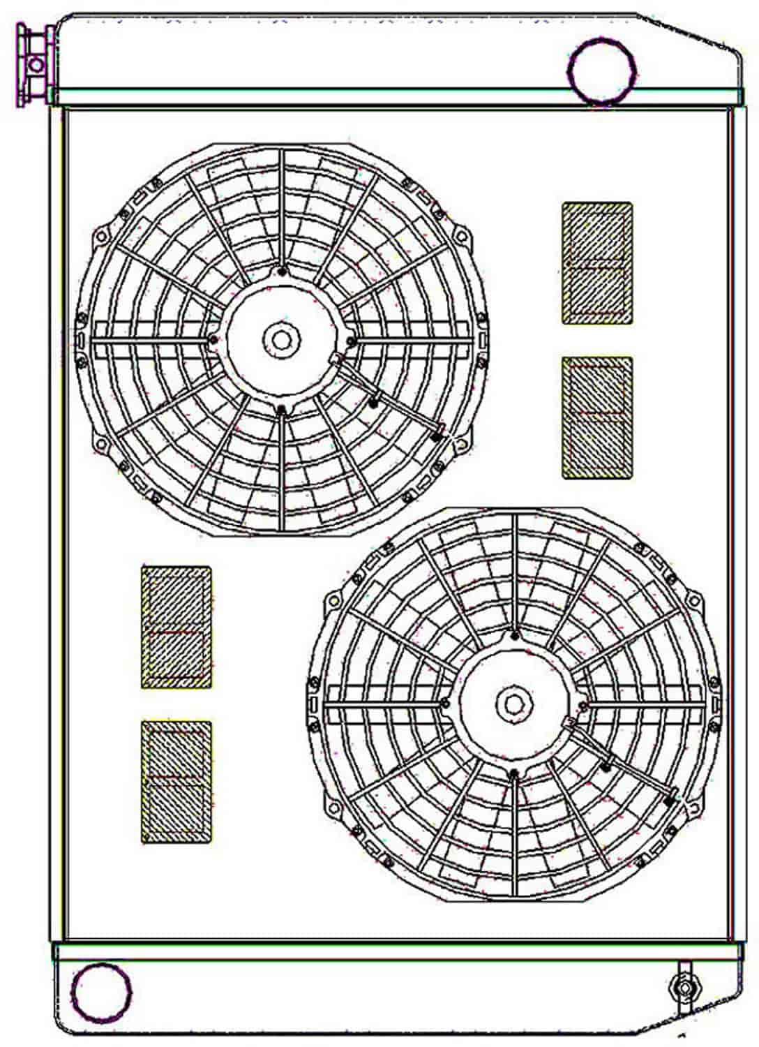 ClassicCool ComboUnit Universal Fit Radiator and Fan Single Pass Crossflow Design 27.50" x 19" with Straight Outlet