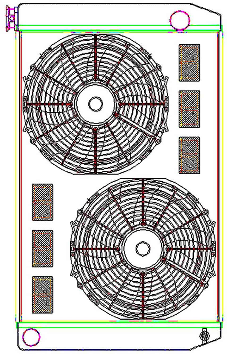 ClassicCool ComboUnit Universal Fit Radiator and Fan Single Pass Crossflow Design 31" x 19" with Straight Outlet