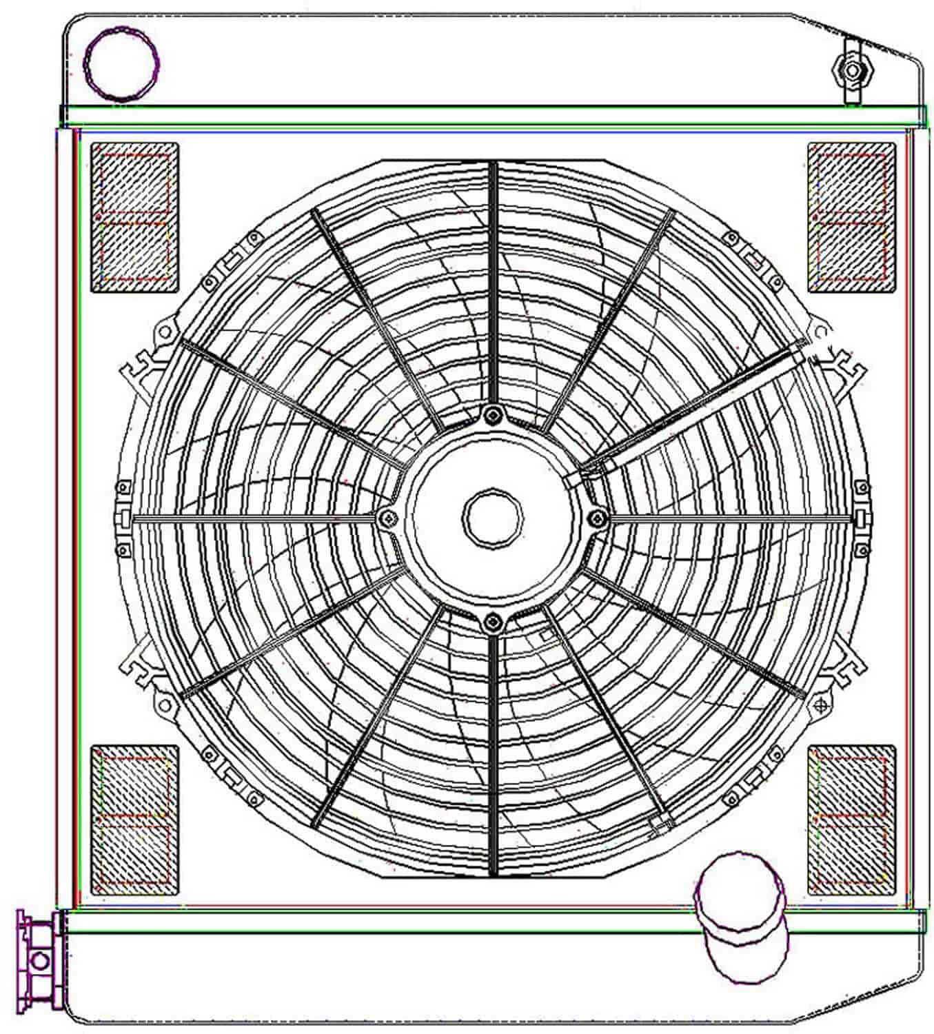 ClassicCool ComboUnit Universal Fit Radiator and Fan Single Pass Crossflow Design 22" x 19" with No Options