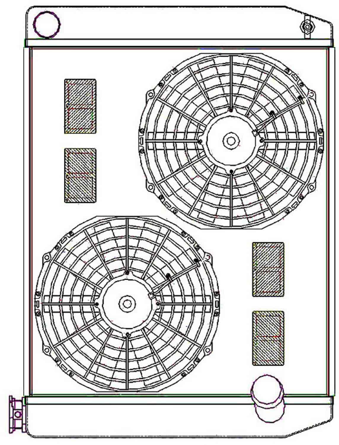 ClassicCool ComboUnit Universal Fit Radiator and Fan Single Pass Crossflow Design 26" x 19" with No Options