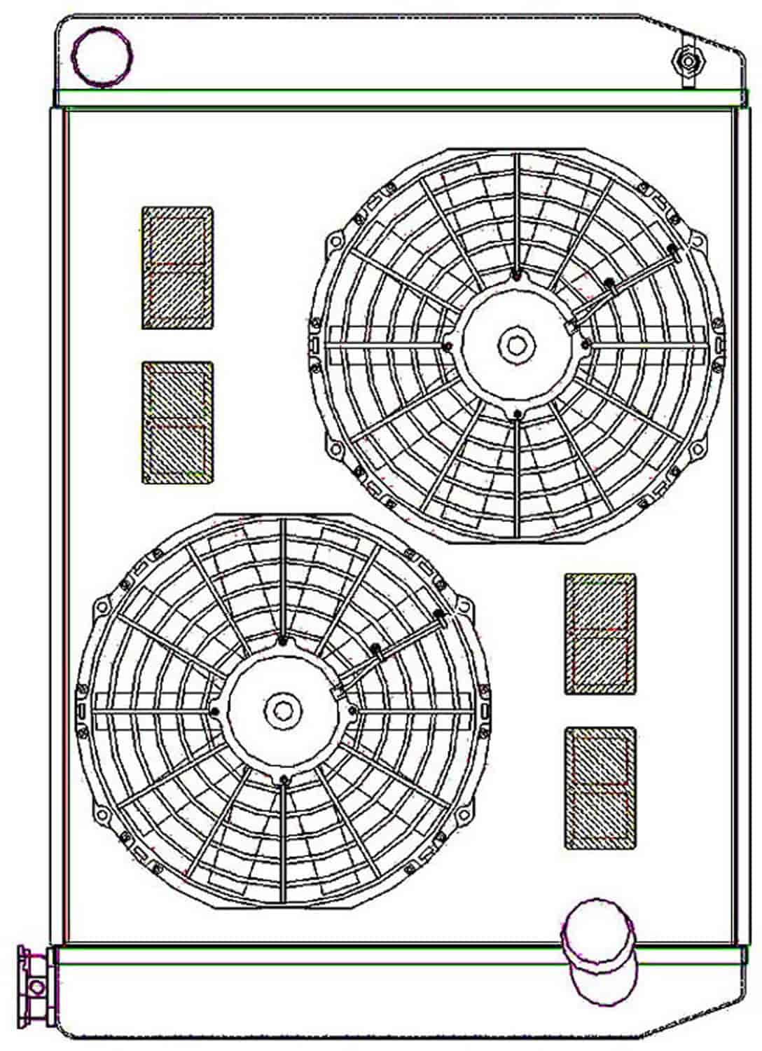 ClassicCool ComboUnit Universal Fit Radiator and Fan Single Pass Crossflow Design 27.50" x 19" with No Options