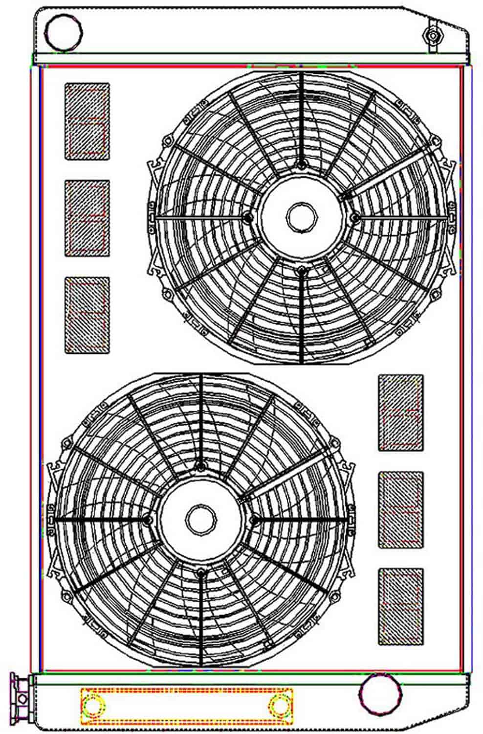 ClassicCool ComboUnit Universal Fit Radiator and Fan Single Pass Crossflow Design 31" x 19" with Transmission Cooler
