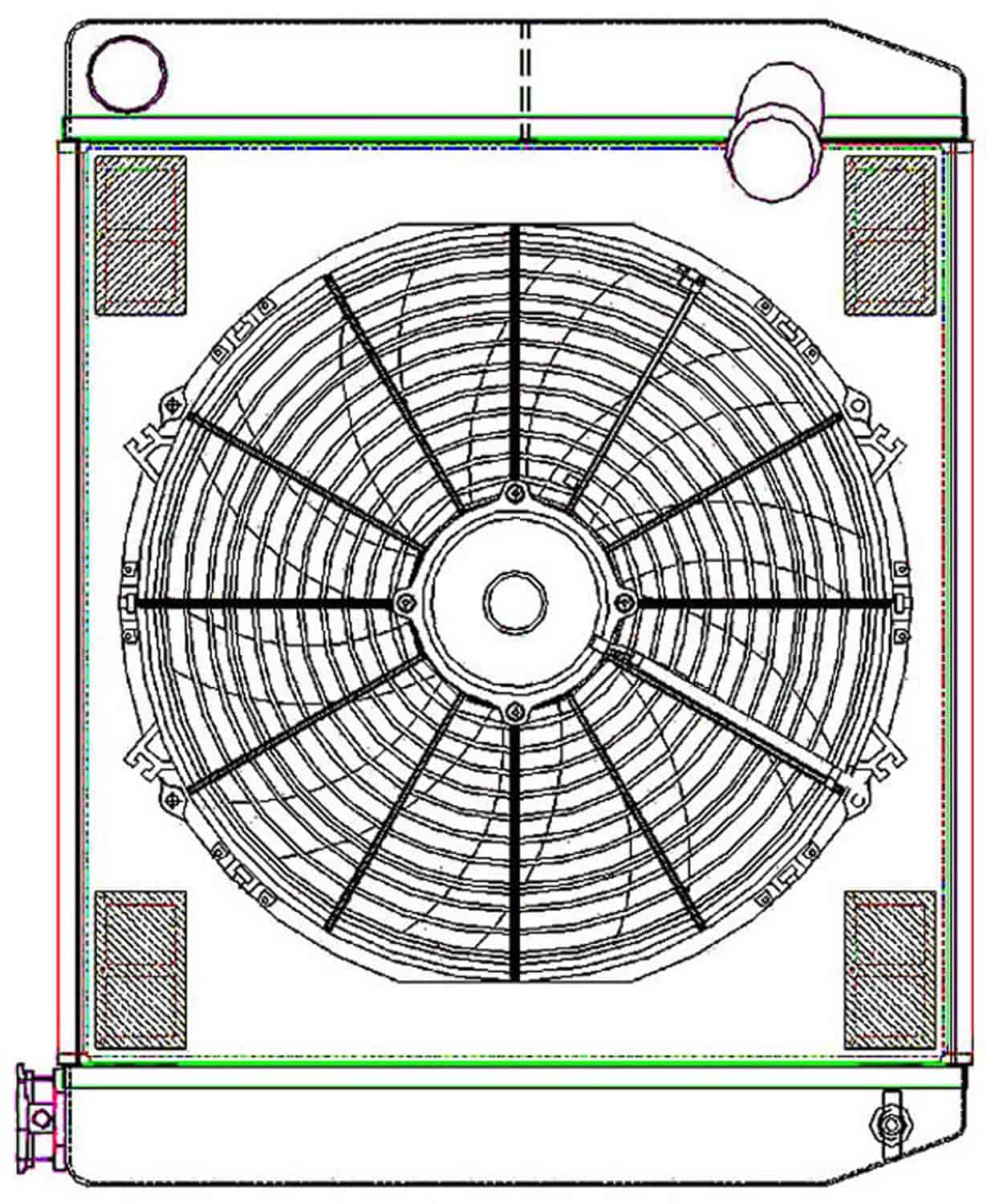 ClassicCool ComboUnit Universal Fit Radiator and Fan Dual Pass Crossflow Design 24" x 19" with No Options