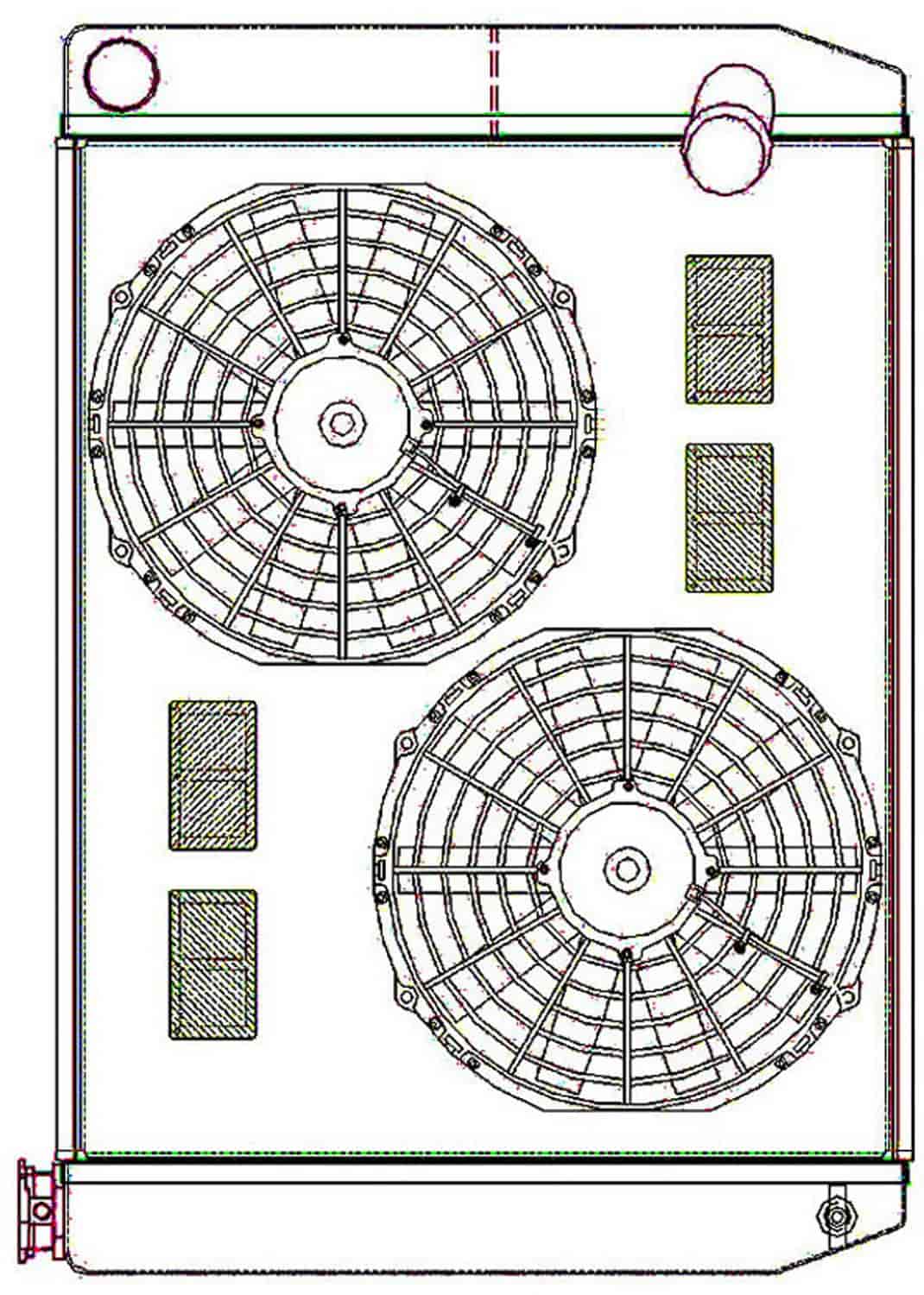 ClassicCool ComboUnit Universal Fit Radiator and Fan Dual Pass Crossflow Design 27.50" x 19" with No Options