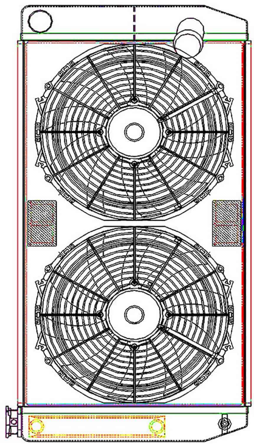 ClassicCool ComboUnit Universal Fit Radiator and Fan Dual Pass Crossflow Design 31" x 15.50" with Transmission Cooler