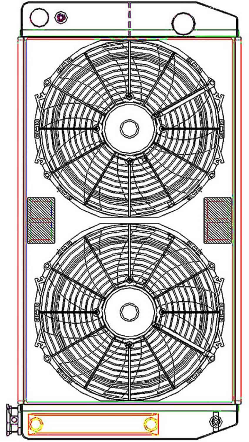 ClassicCool CombuUnit Universal Fit Radiator and Fan Dual Pass Crossflow Design 31" x 15.50" for LS Swap with Cooler