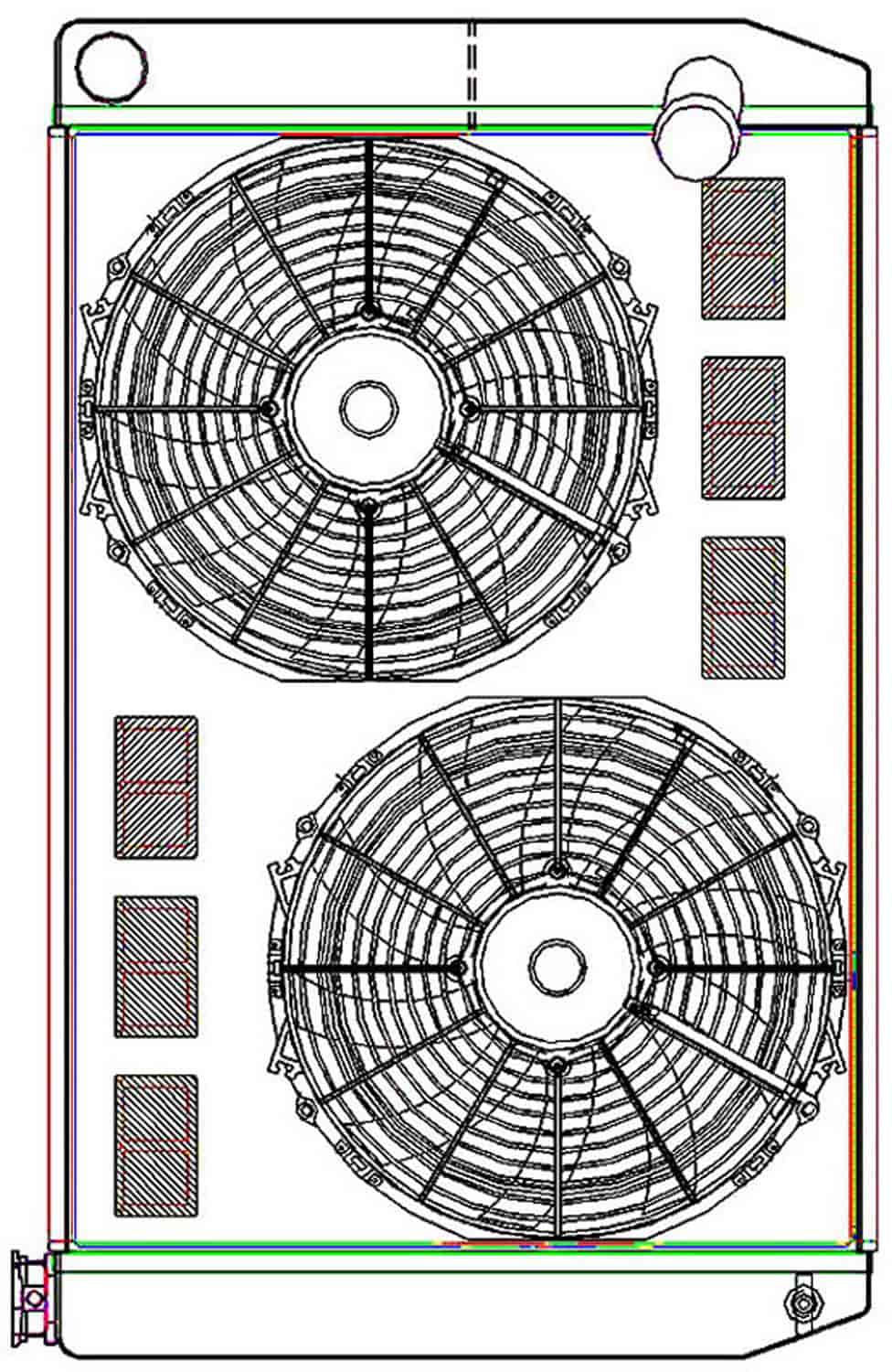 ClassicCool ComboUnit Universal Fit Radiator and Fan Dual Pass Crossflow Design 31" x 19" with No Options