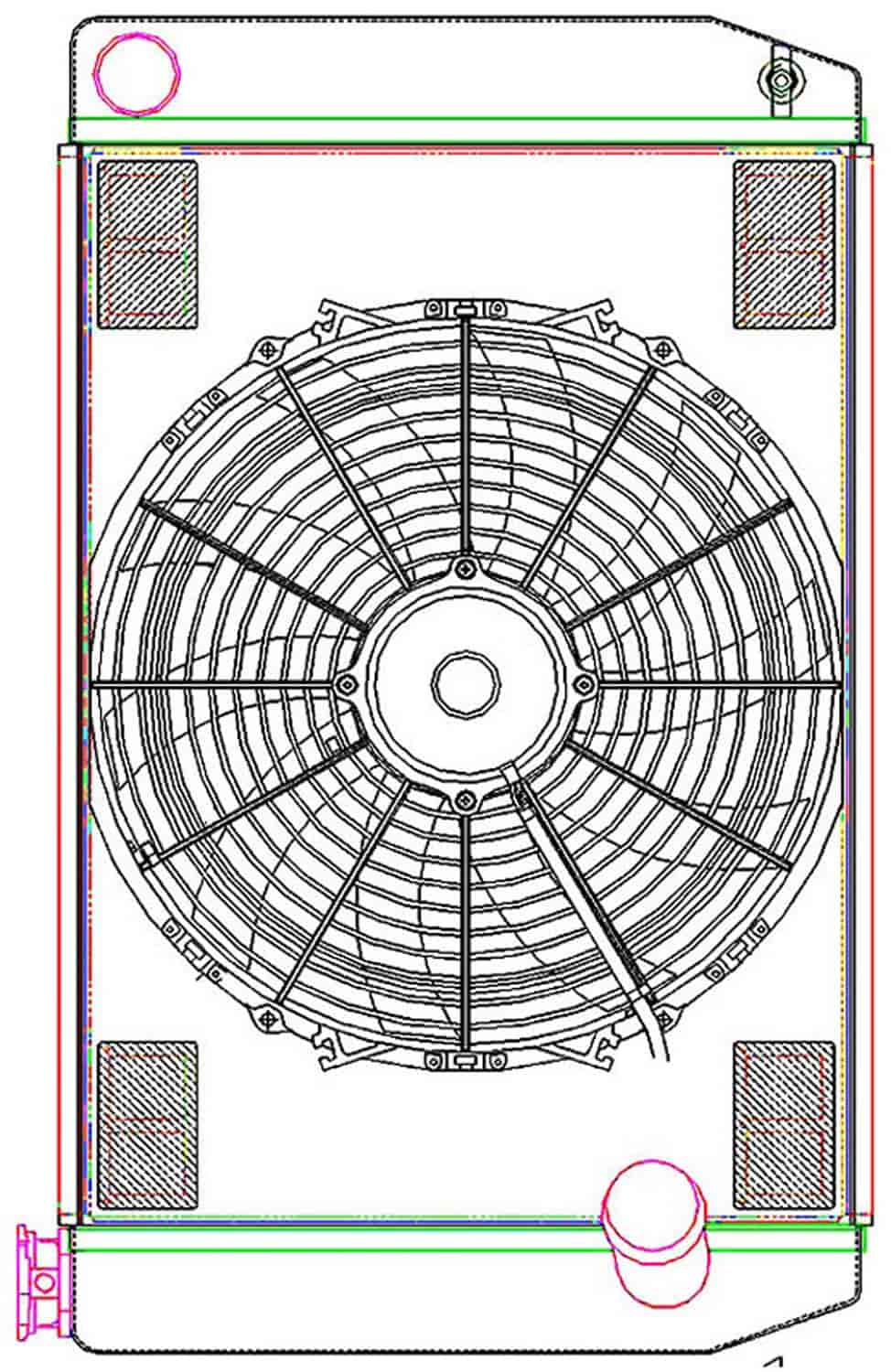 MegaCool ComboUnit Universal Fit Radiator and Fan Single Pass Crossflow Design 26" x 15.50" with No Options