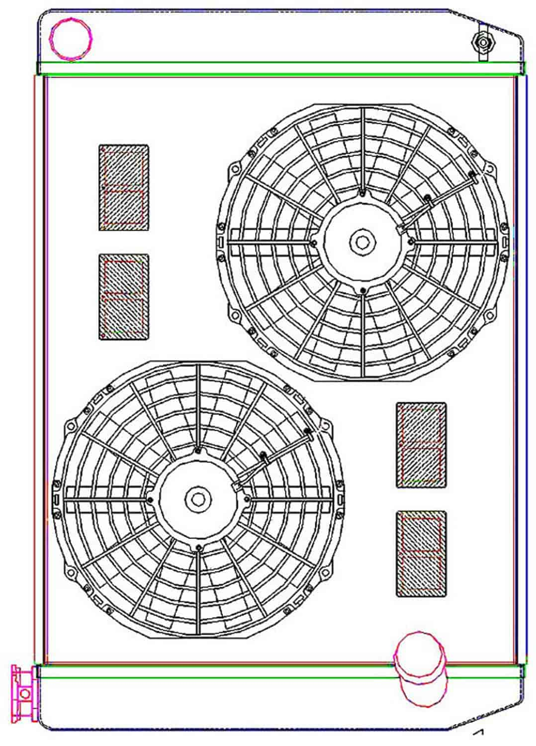 MegaCool ComboUnit Universal Fit Radiator and Fan Single Pass Crossflow Design 27.50" x 19" with No Options