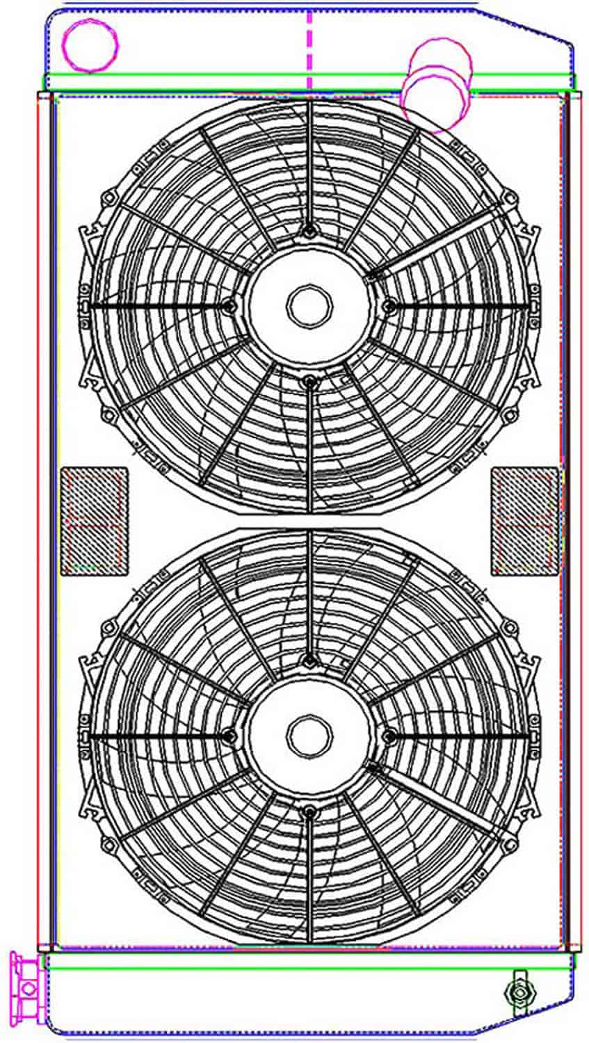 MegaCool ComboUnit Universal Fit Radiator and Fan Dual Pass Crossflow Design 31" x 15.50" with No Options