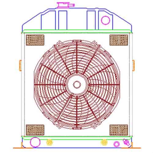 PerformanceFit Radiator ComboUnit 1942-1948 Ford/Mercury with Transmission Cooler