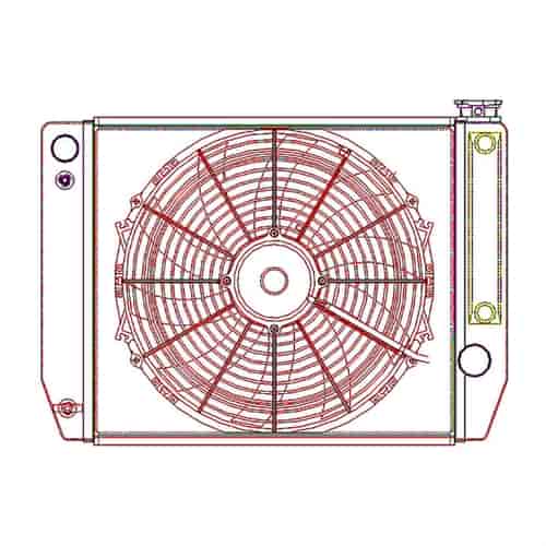ClassicCool ComboUnit Universal Fit Radiator and Fan Single Pass Crossflow Design 22" x 15.50" for LS Swap with Cooler