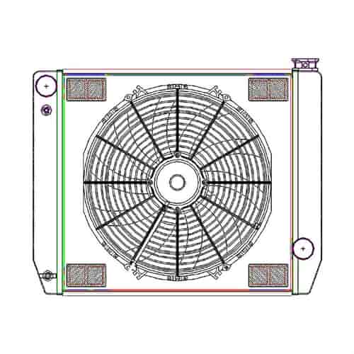 ClassicCool ComboUnit Universal Fit Radiator and Fan Single Pass Crossflow Design 24" x 19" for HEMI Swap
