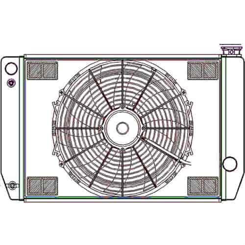 ClassicCool ComboUnit Universal Fit Radiator and Fan Single Pass Crossflow Design 26" x 15.50" for LS Swap