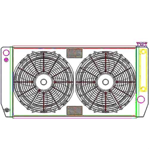 ClassicCool ComboUnit Universal Fit Radiator and Fan Single Pass Crossflow Design 31" x 15.50" for LS Swap with Cooler