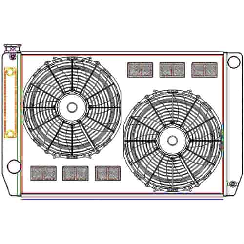 ClassicCool ComboUnit Universal Fit Radiator and Fan Single Pass Crossflow Design 31" x 19" with Steam Fitting & Cooler