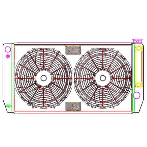 MegaCool ComboUnit Universal Fit Radiator and Fan Single Pass Crossflow Design 31" x 15.50" for LS Swap with Cooler