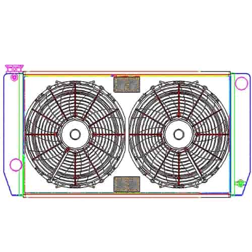 MegaCool ComboUnit Universal Fit Radiator and Fan Single Pass Crossflow Design 31" x 15.50" with Steam Fitting