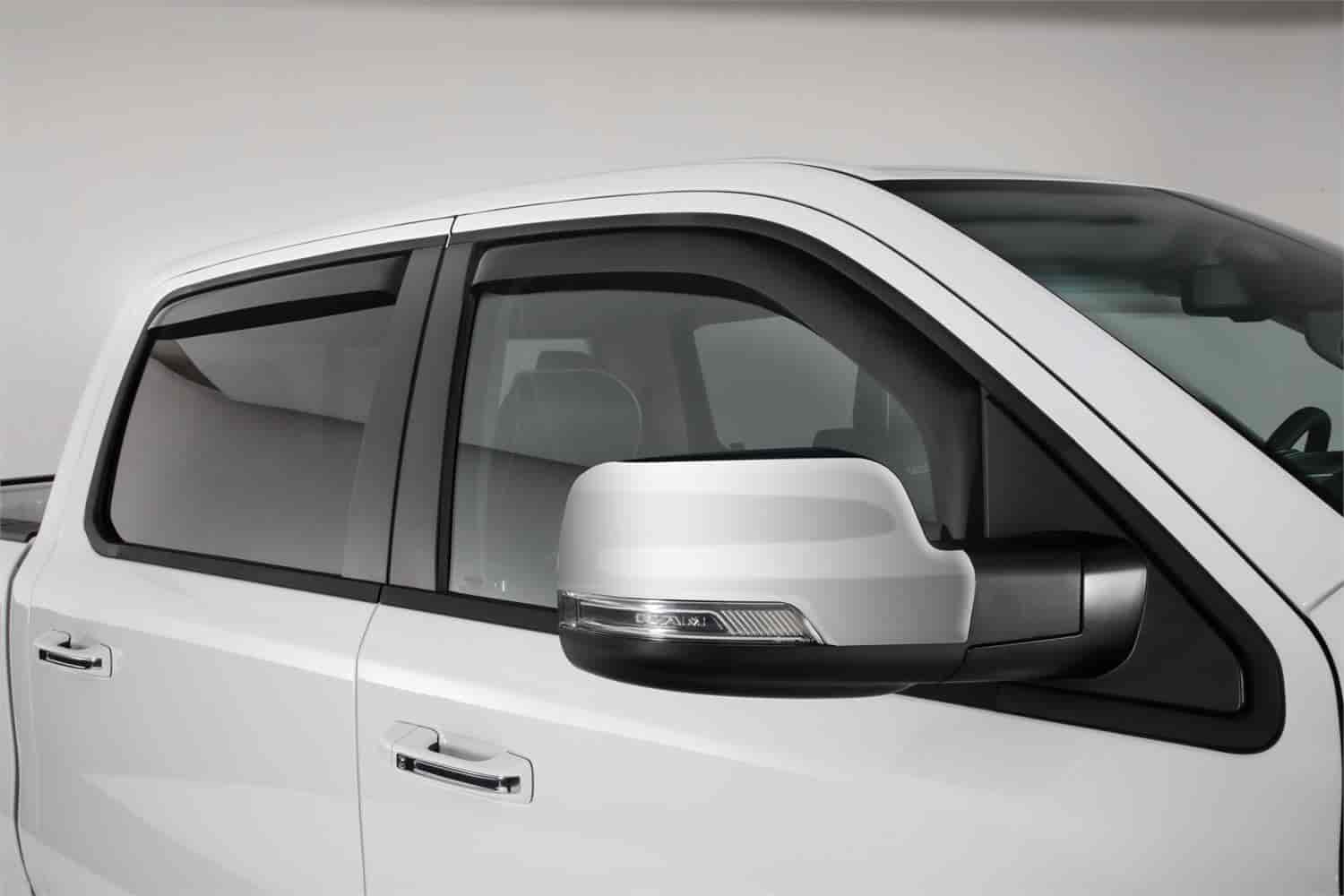 Carbon Fiber Look Ventgard Snap Front/Rear Window Deflectors for Select Late-Model Ram 1500/2500 Crew Cab Trucks
