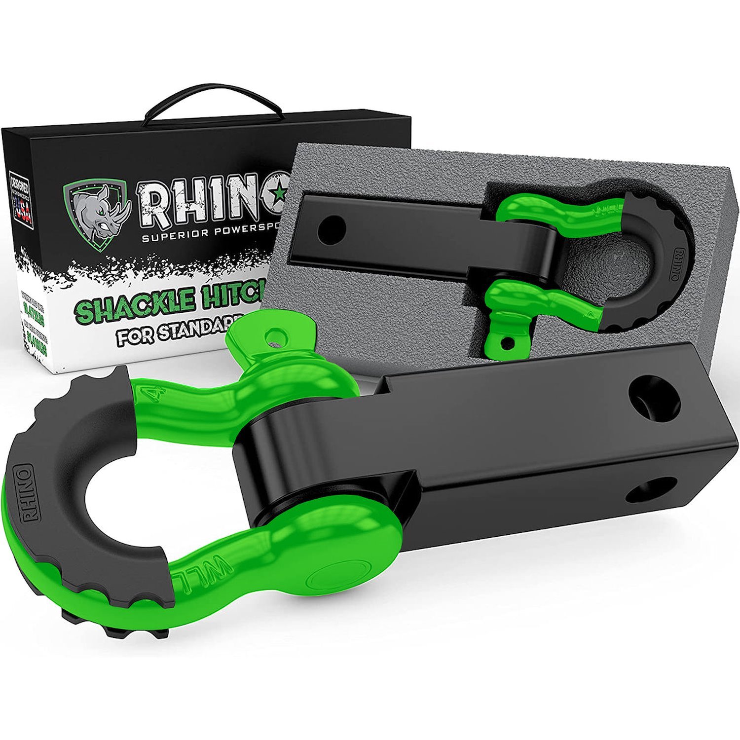 RG-HTHITCH2-GRN Shackle Hitch Receiver W/ D-Ring [Green]