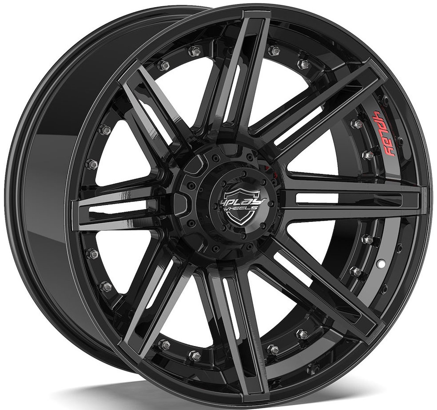 4Play 08 Brushed Black Finish Wheel Size: 20" x 10"