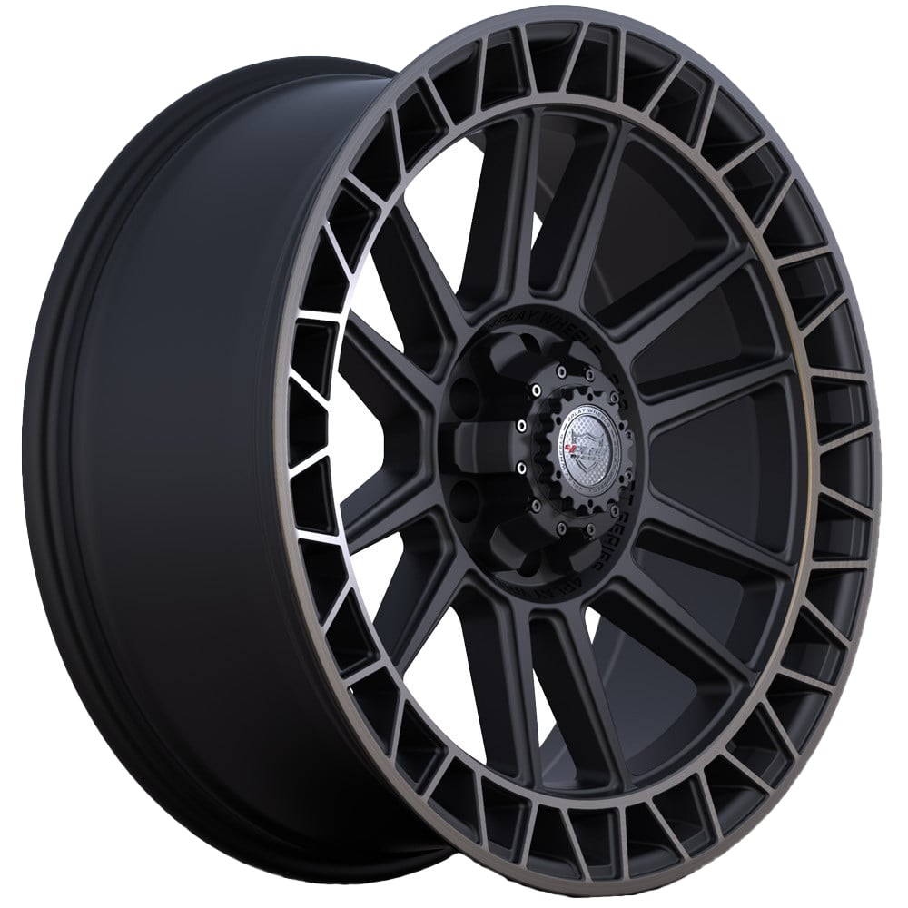 4Play S12 Satin Black Machined with Bronze Rim Wheel Size: 18" x 9"