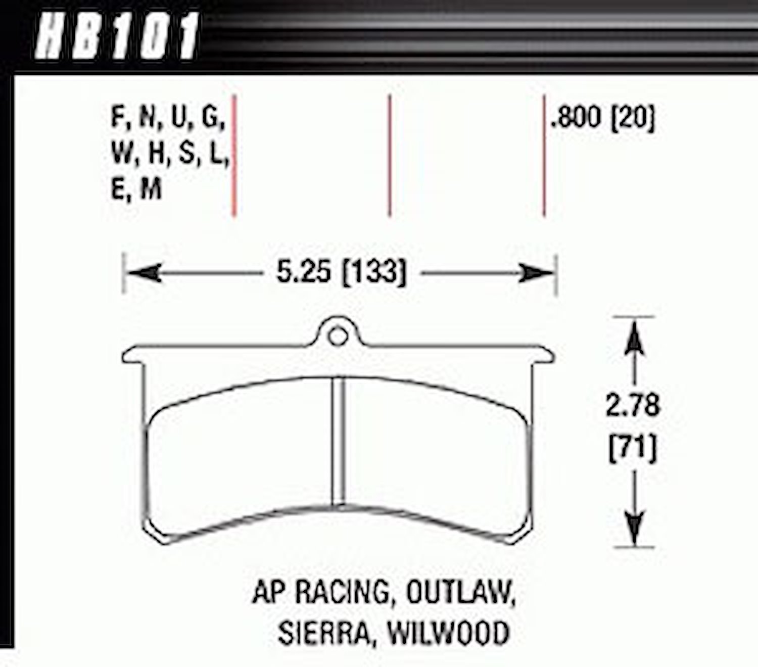 DTC-05 PADS Wilwood SL AP Racing Outlaw