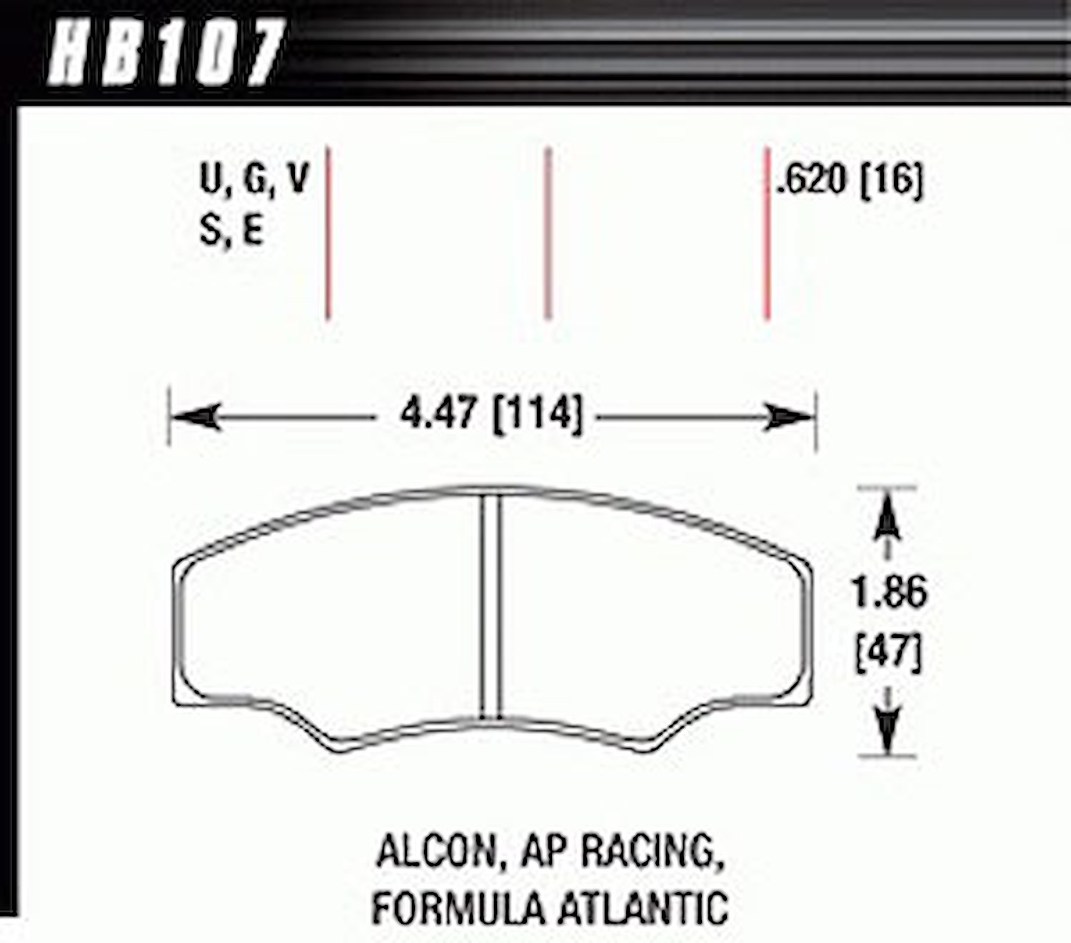 Disc Brake Pad HT-10 w/0.620 Thickness