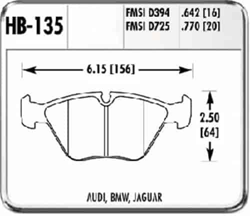Hawk High Performance Front Brake Pads Fits: 01-02
