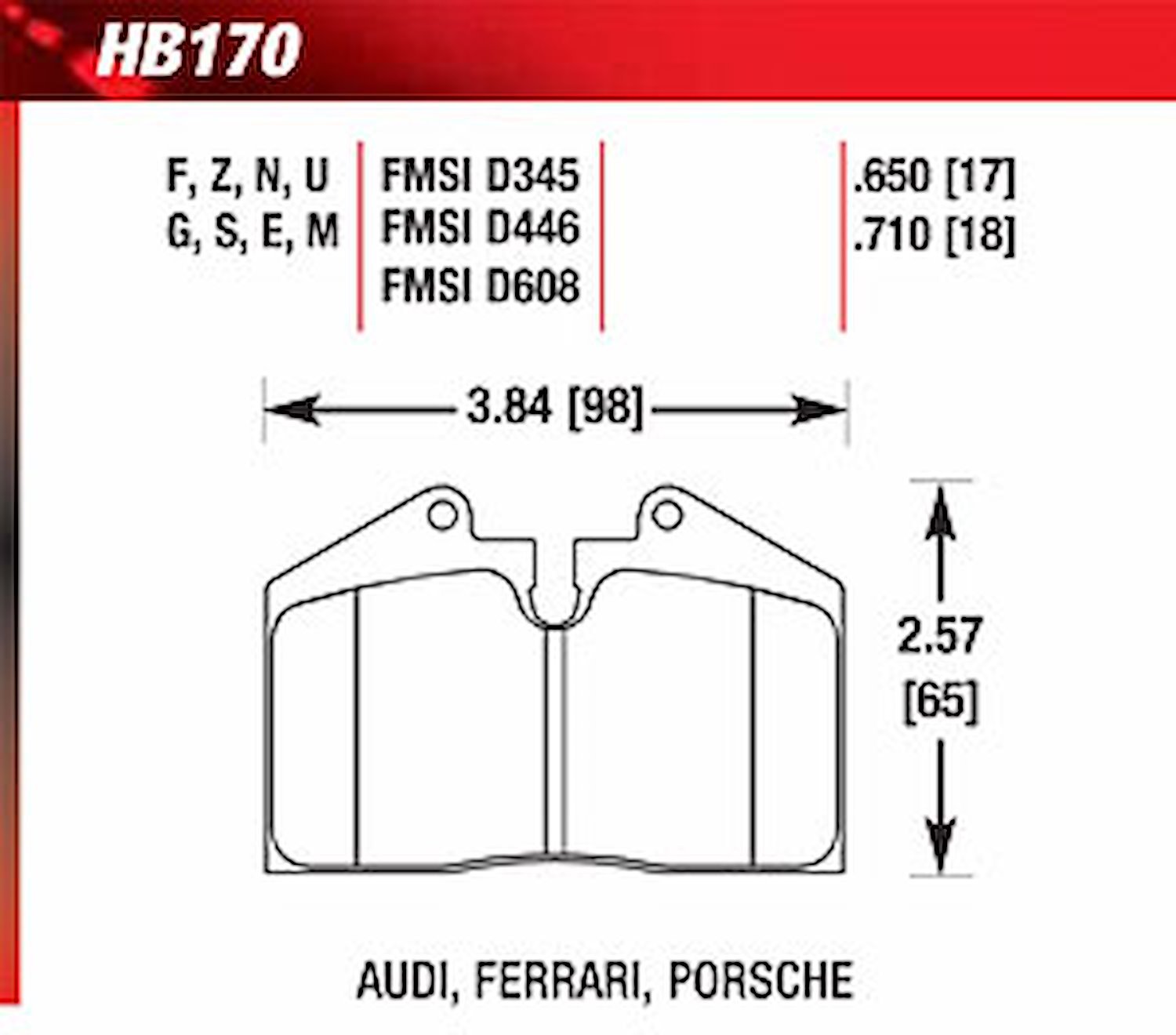 DTC-60 Disk Brake Pads Audi, Ferrari 348, Porsche