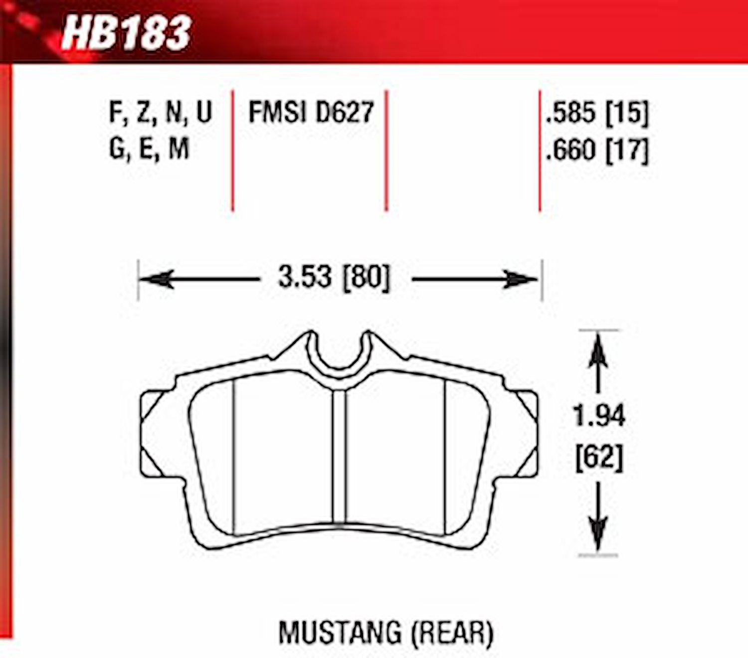 DTC-60 Disk Brake Pads Ford Mustang