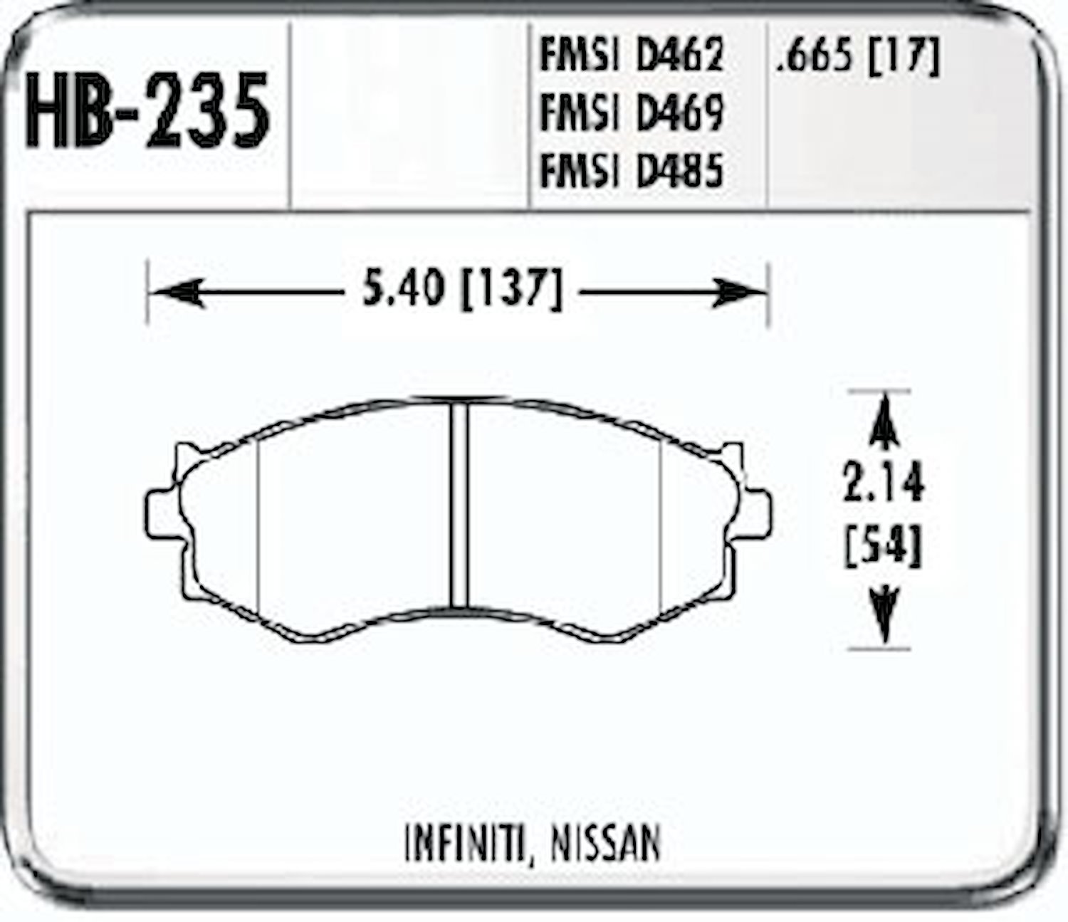 Hawk High Performance Front Brake Pads Fits: 1991-97 G20