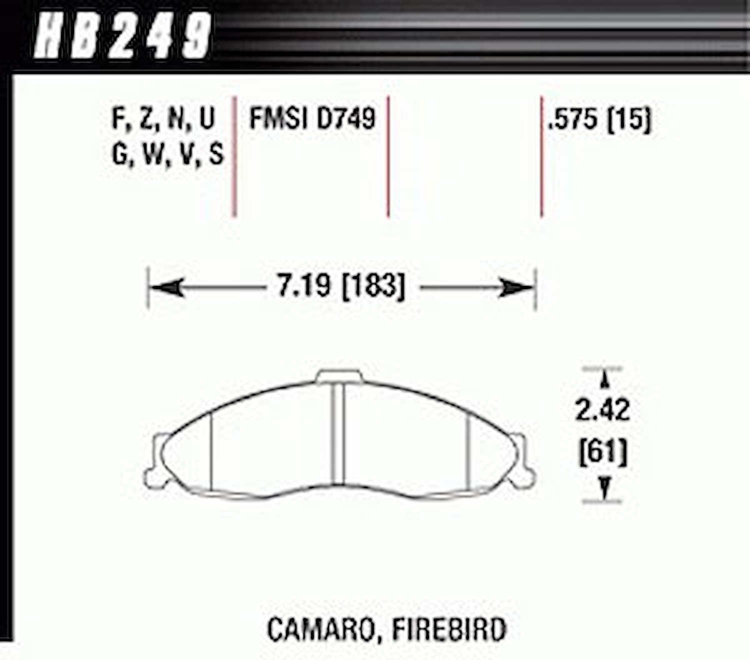 HT-10 PADS Camaro Firebird