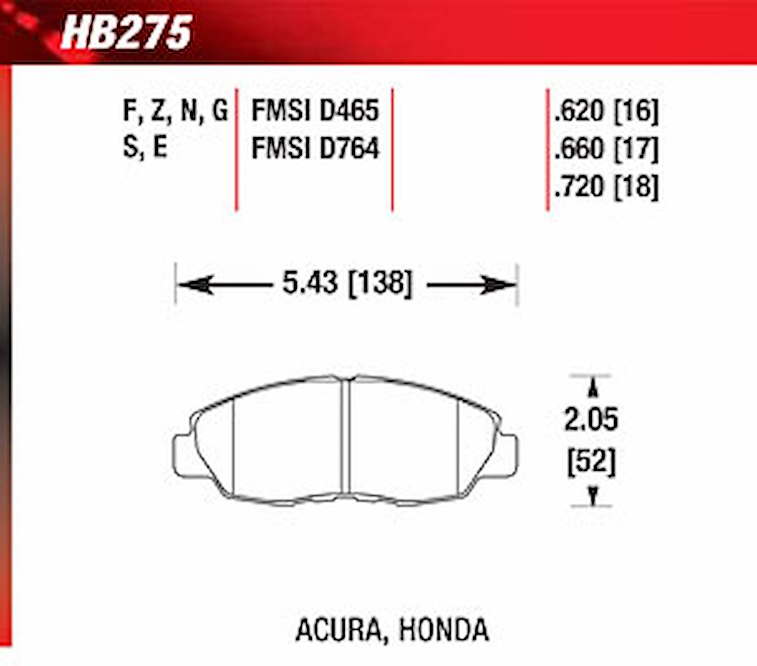Blue 9012 Disk Brake Pads Acura CL, Honda