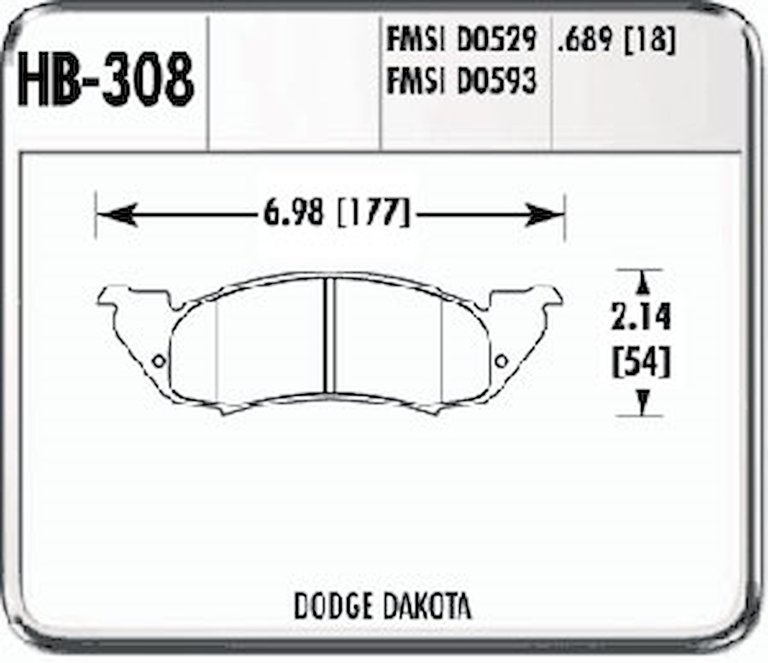 HPS Performance Brake Pads 1998-91 Dodge Dakota
