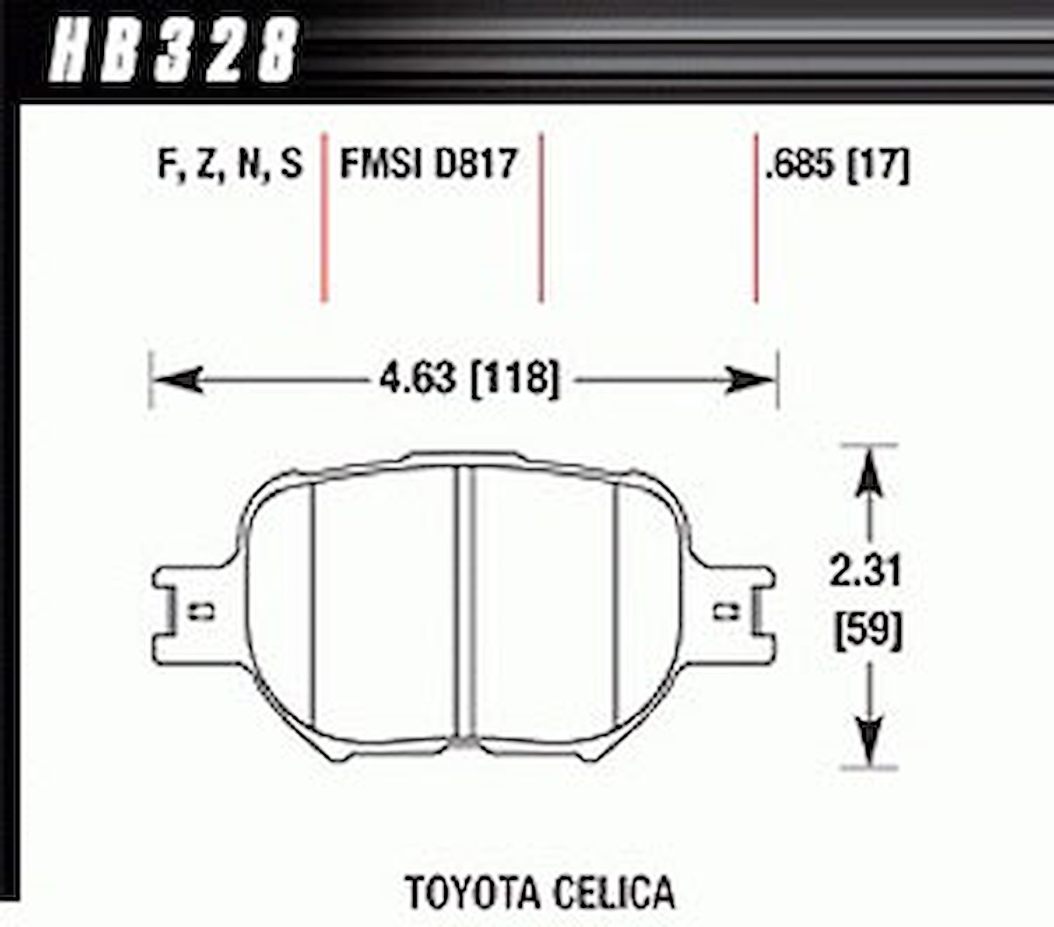 HT-10 PADS Toyota Celica GTS