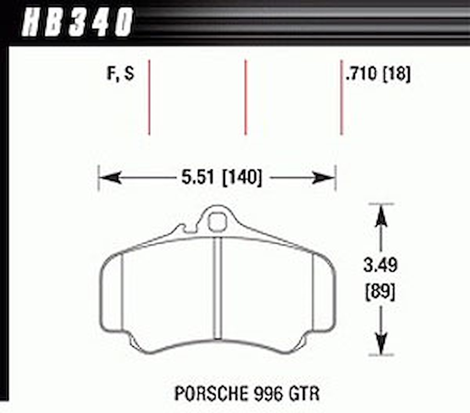 HT-10 PADS Porsche 996 GT3 Cup