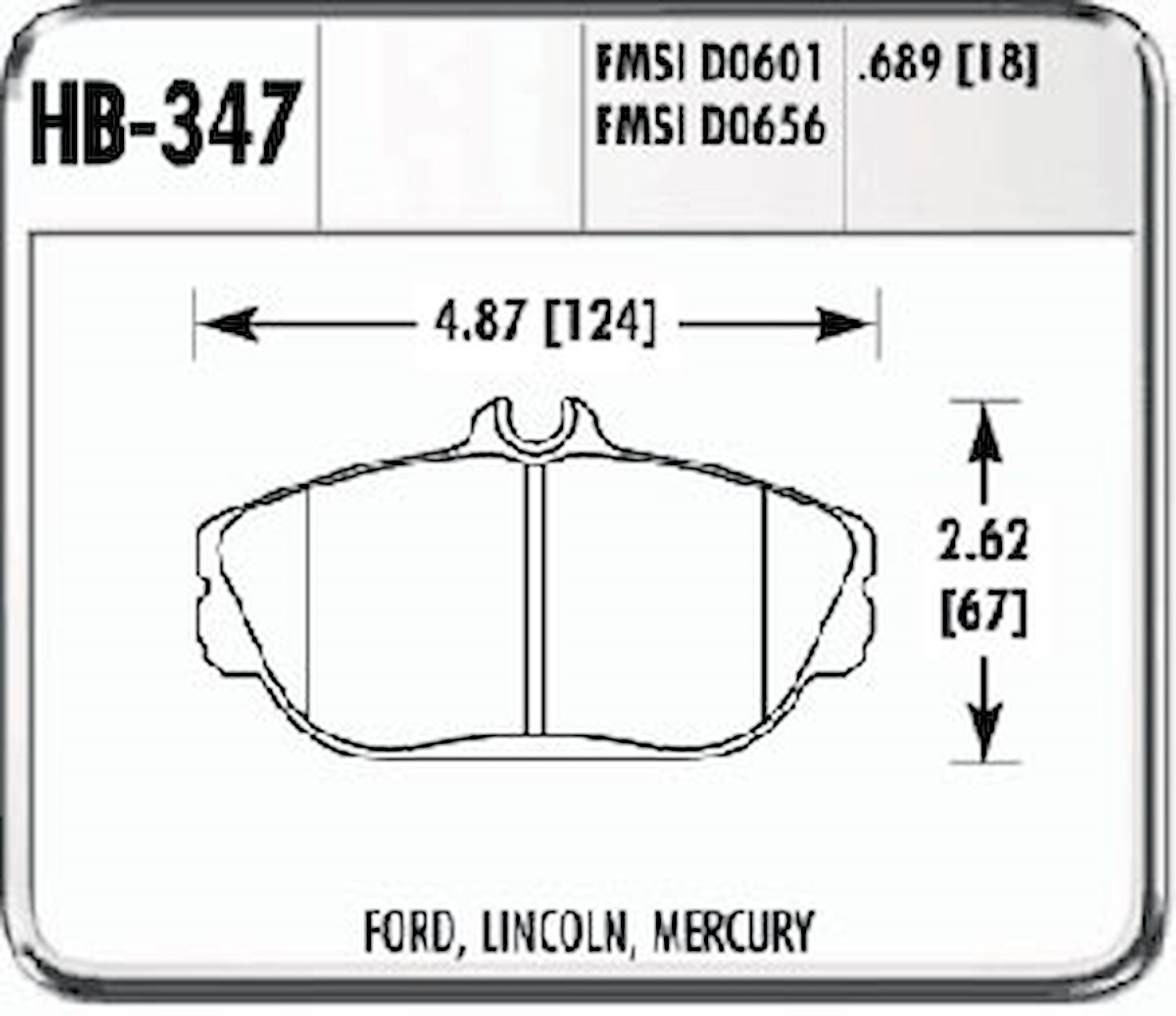 HPS Performance Brake Pads 1993-94 Lincoln Continental