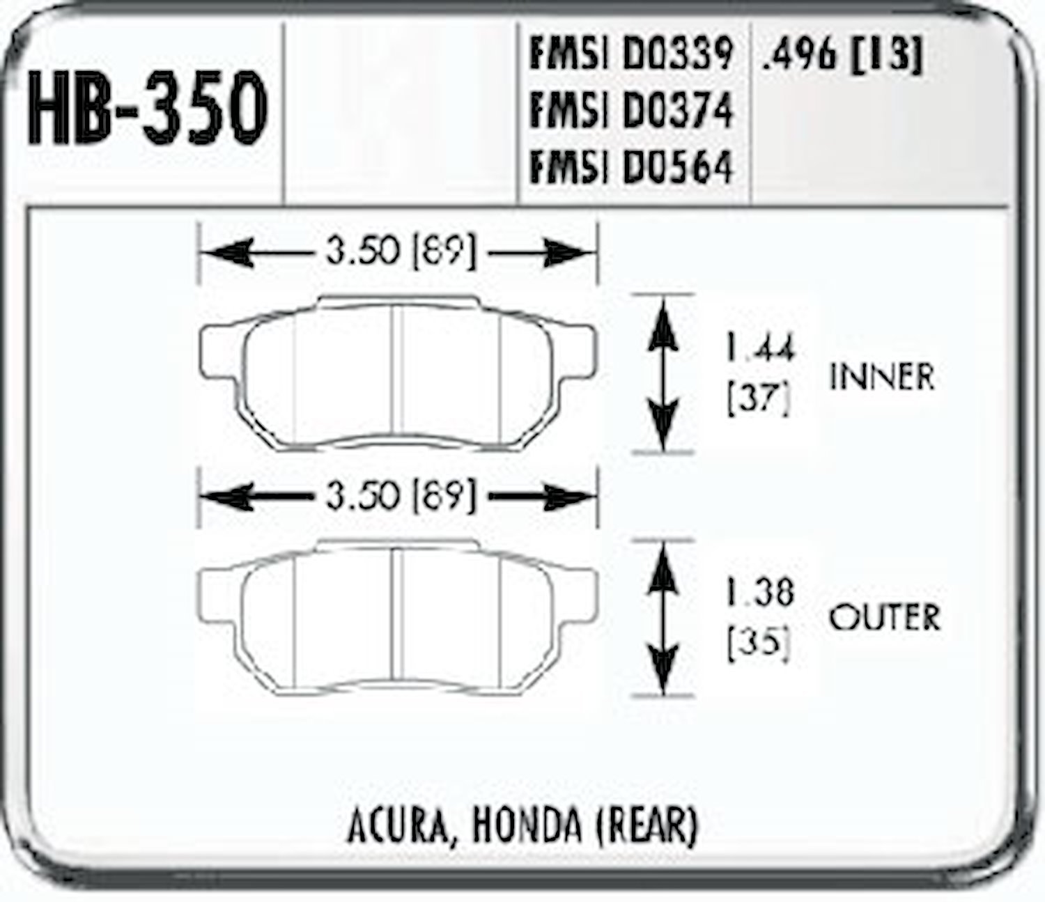 Acura/Honda Brake Pads Rear